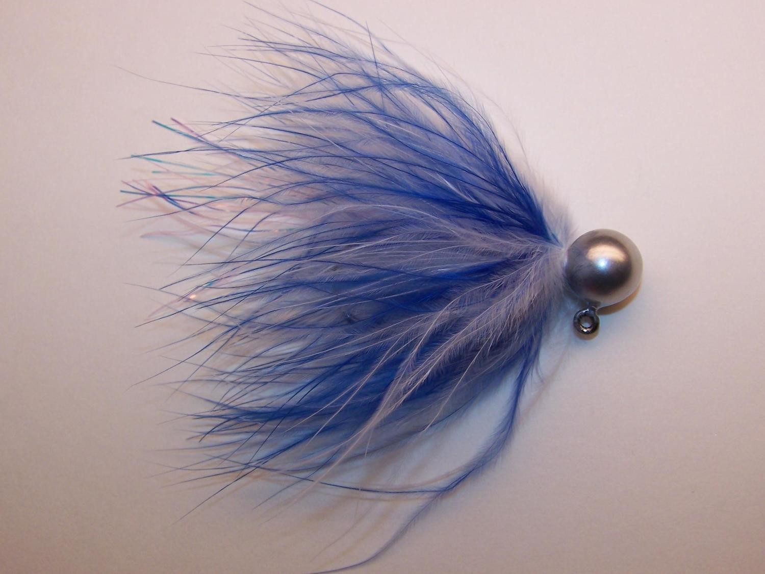 #184 &#39;Blue &amp; White&#39; Marabou Salmon Jig