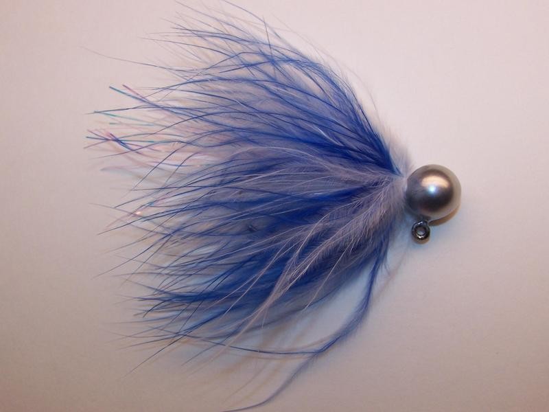 #184 &#39;Blue &amp; White&#39; Marabou Salmon Jig