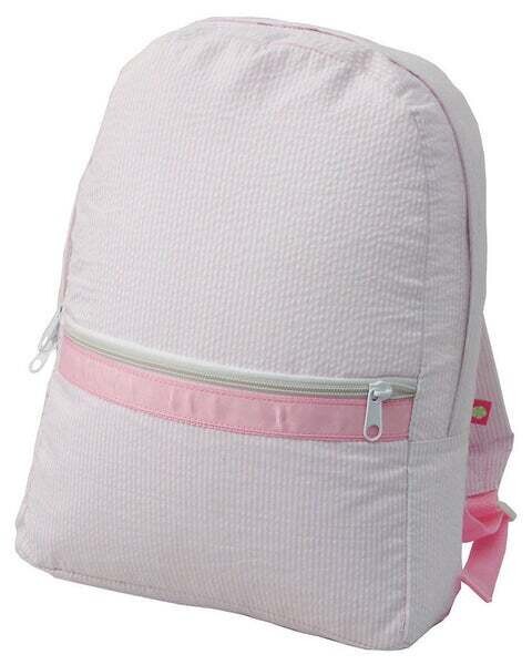 Mint Brand Backpack, Mint Pattern: Light Pink Seersucker