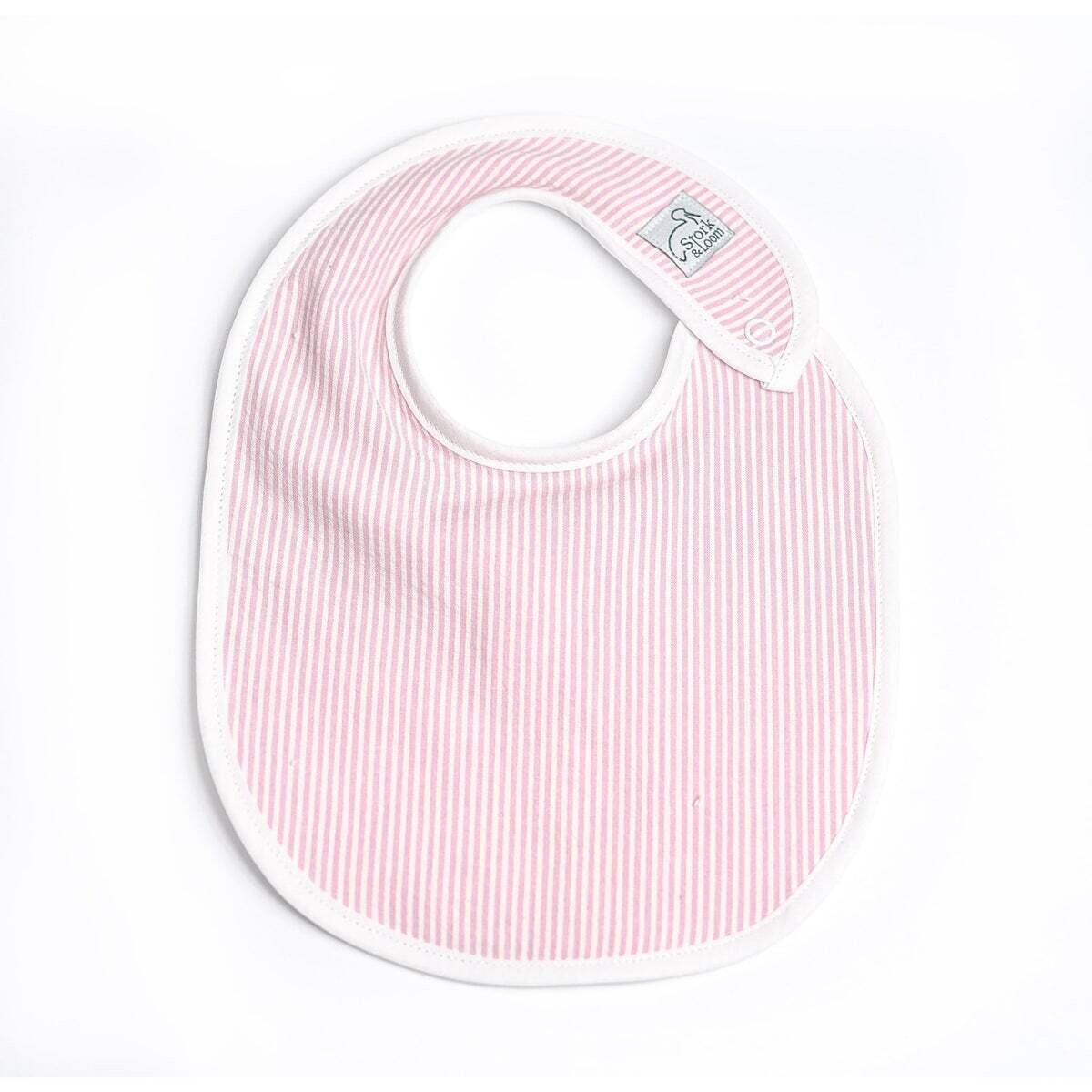 Stork & Loom Bib, Classic Bib Pattern: Pink Seersucker