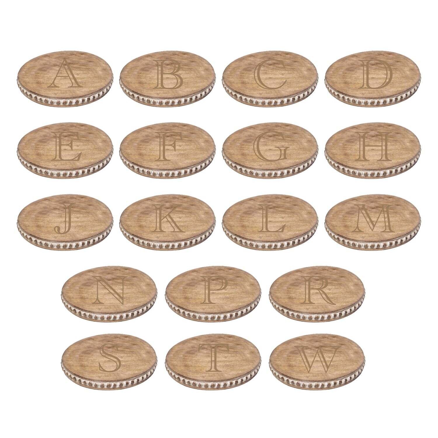 Initial Beaded Round Board, name: A