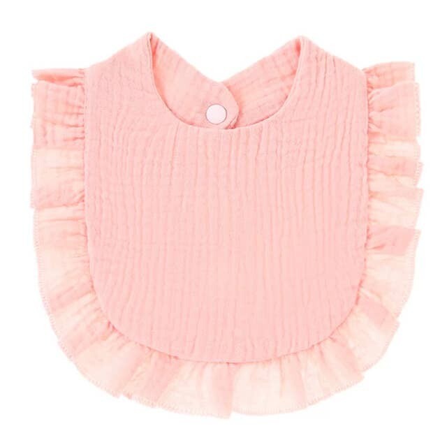 Baby Bib with Ruffle, Bib Color: Light Pink