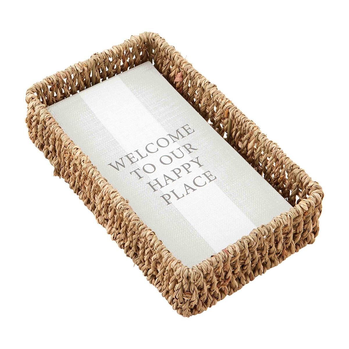Home Guest Towel + Basket Set, Theme: Welcome