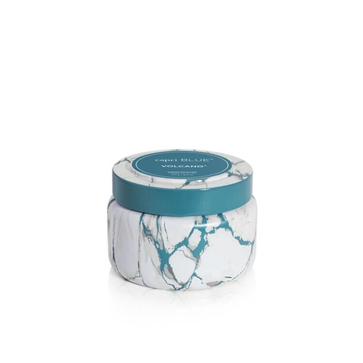 Capri Blue Modern Marble Printed Travel Tin, Scent: Volcano