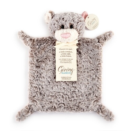 Lovey - Tan Bear Giving Blankie, Color: Pink