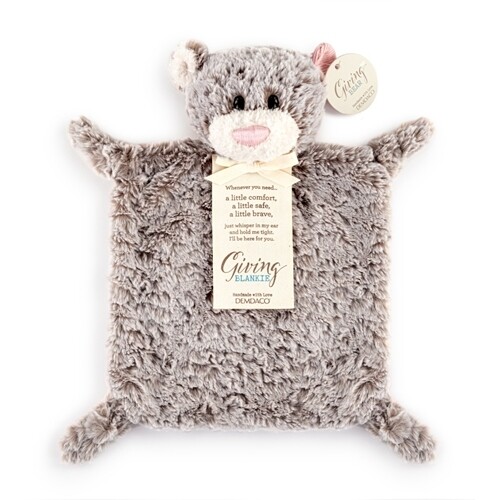 Lovey - Tan Bear Giving Blankie, Color: Pink