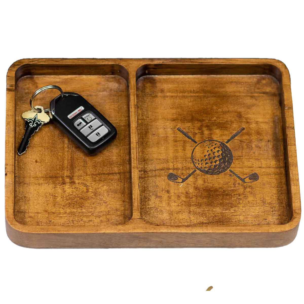 Wooden Valet Tray - Etched, Design: Golf