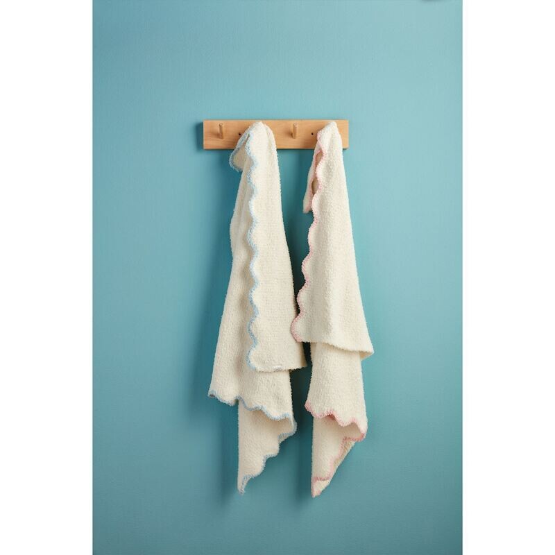 Baby Blanket - White with Scallop