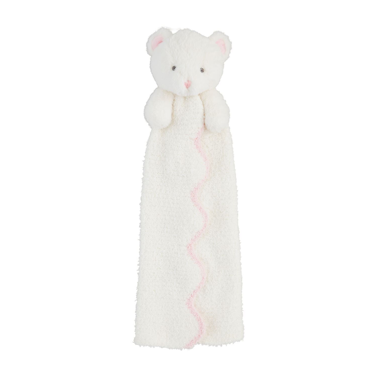 Baby Lovey- White with Scallop, Trim Color: Pink