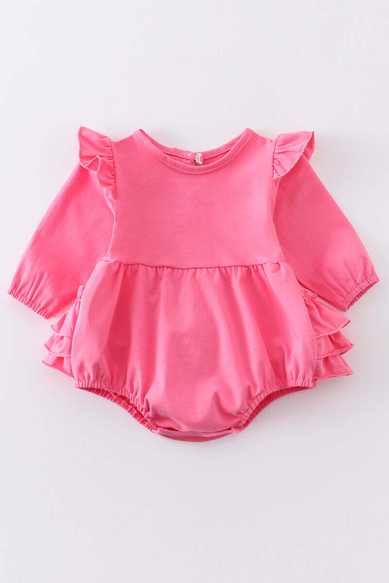 Baby Bubble with Ruffles, Size/Color: Hot Pink, 3 Month