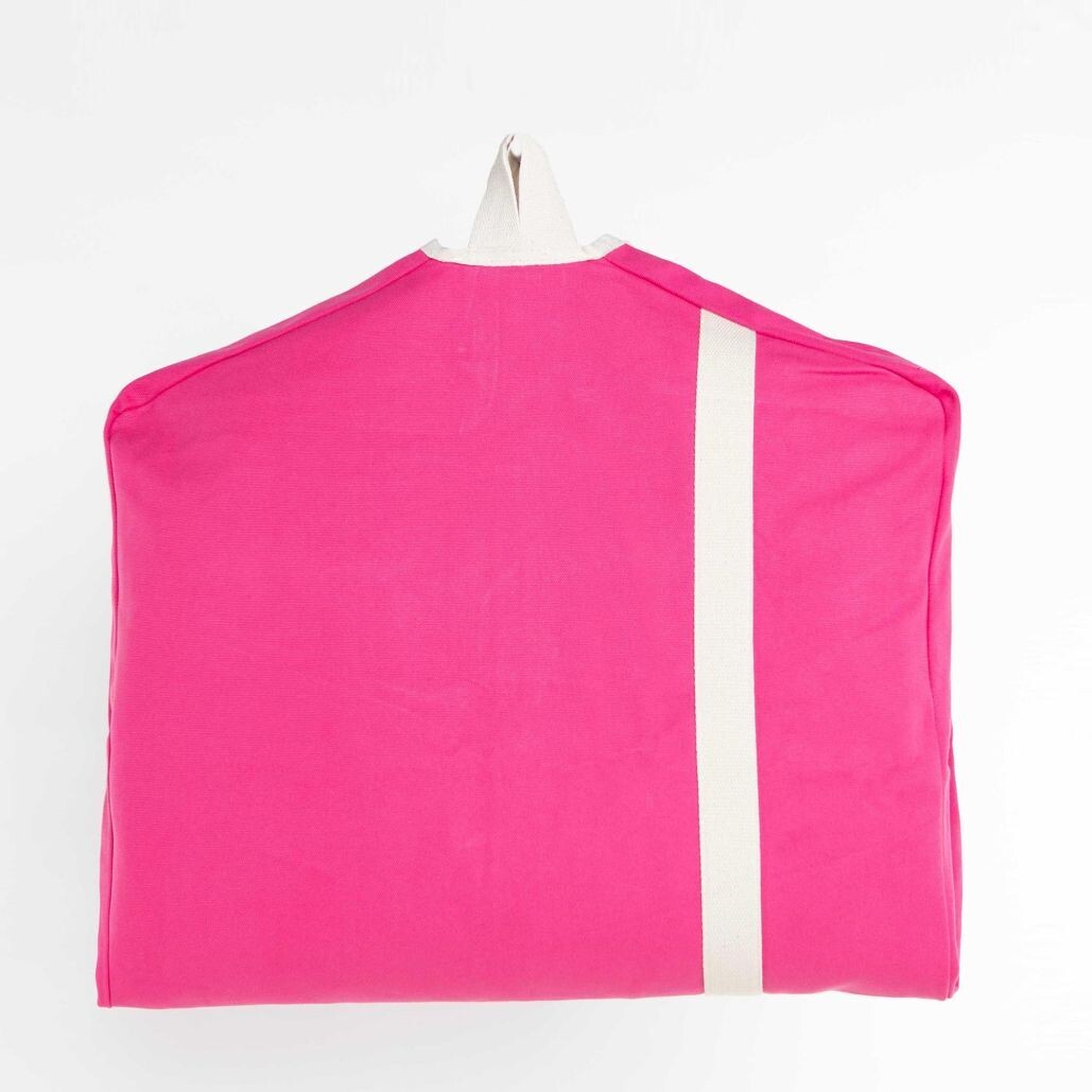 Canvas Garment Bag, Garment Bag Colors: Hot Pink with Natural Stripe