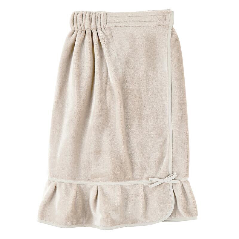 Towel Wrap - Ruffle + Bow, Towel Wrap Color: Light Khaki
