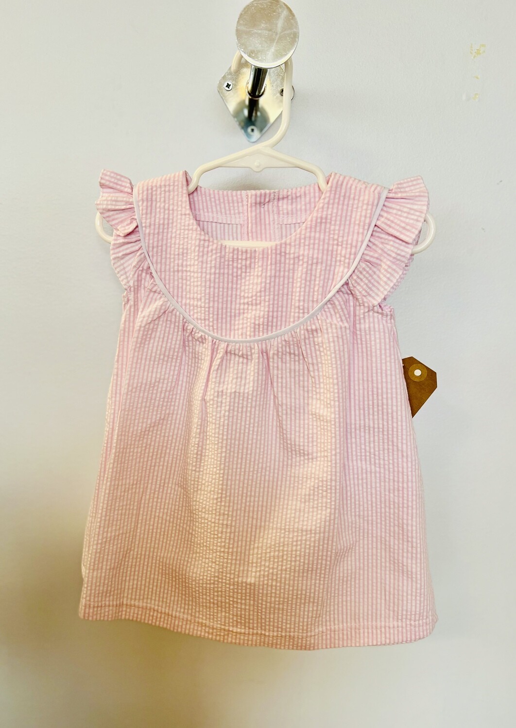 Childrens Seersucker Dress - Light Pink