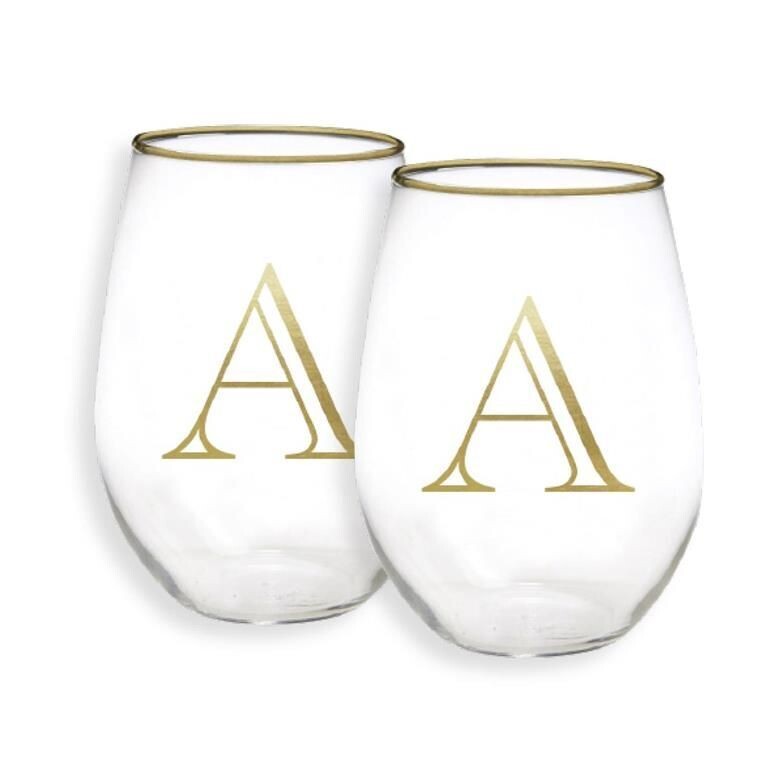 Initial Wine Glass Set