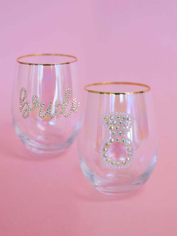 Rhinestone Stemless Wine Glass