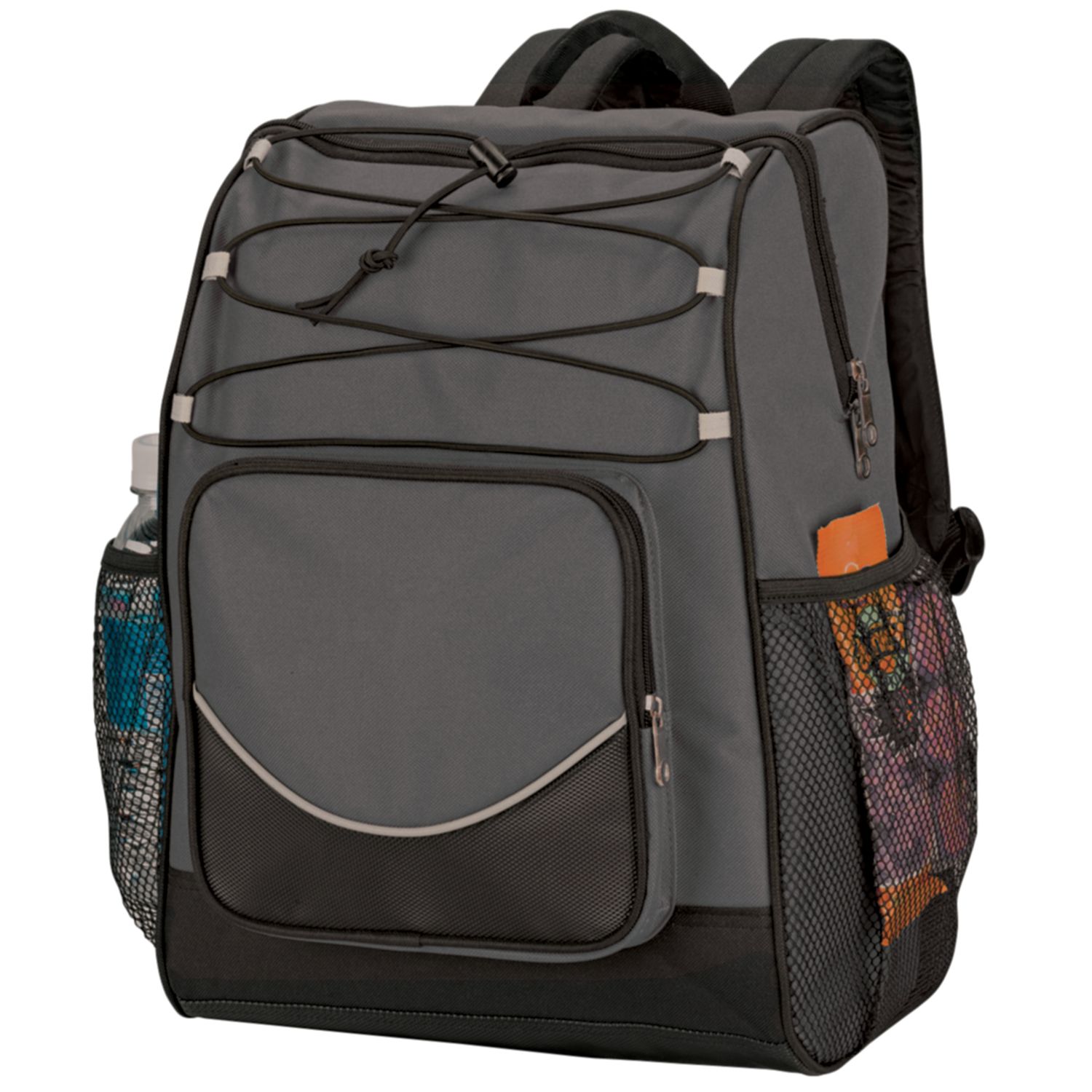 Backpack Cooler with Black Trim, Cooler Color: Grey