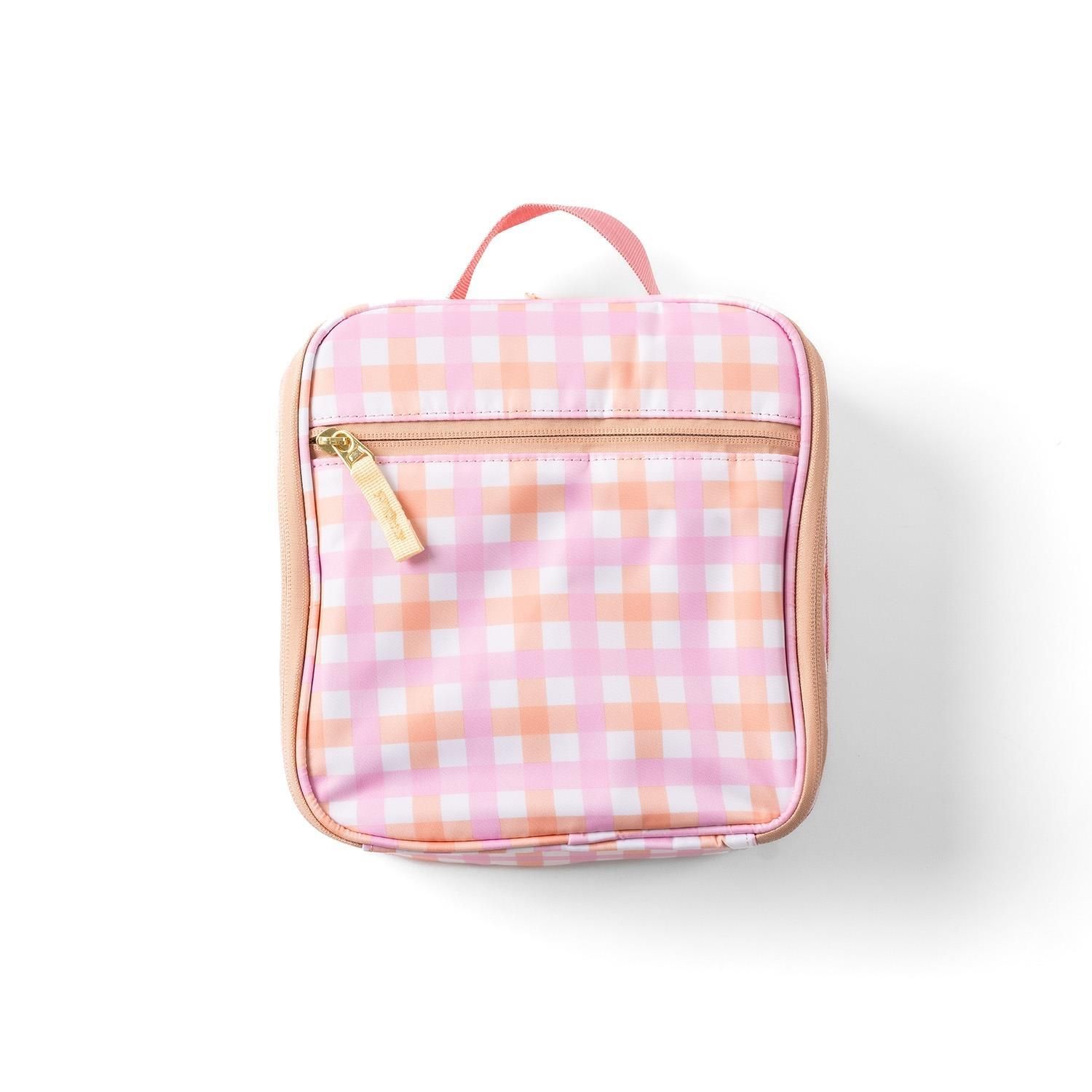 Kid's Lunchbox - Patterned, Backpack Pattern: Pink/Orange Check