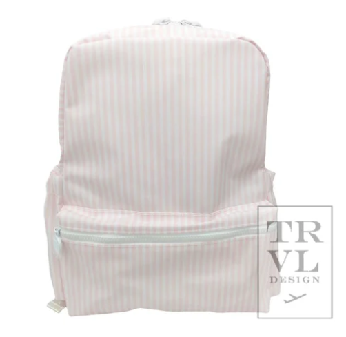 TRVL Backpacker Large, Backpacker Pattern: Light Pink/White Stripe