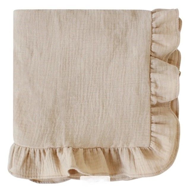 Baby Blanket with Ruffle, Blanket Color: Khaki