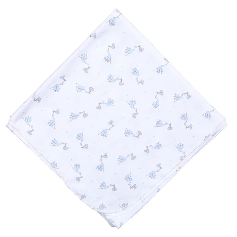 Stork Print Baby Swaddle, Stork Color: Blue Stork