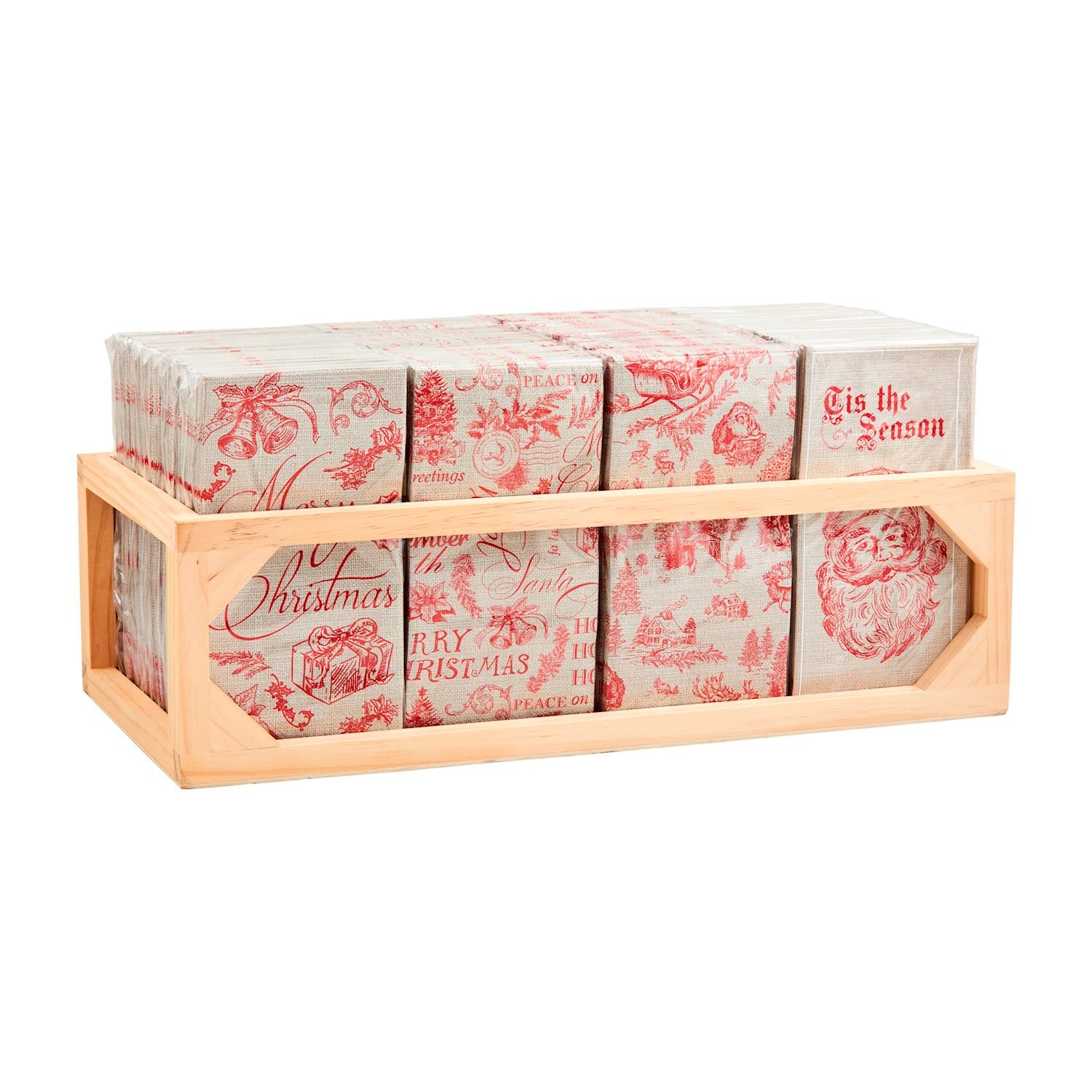 Christmas Red Toile Paper Guest Towels, Design: Merry Christmas