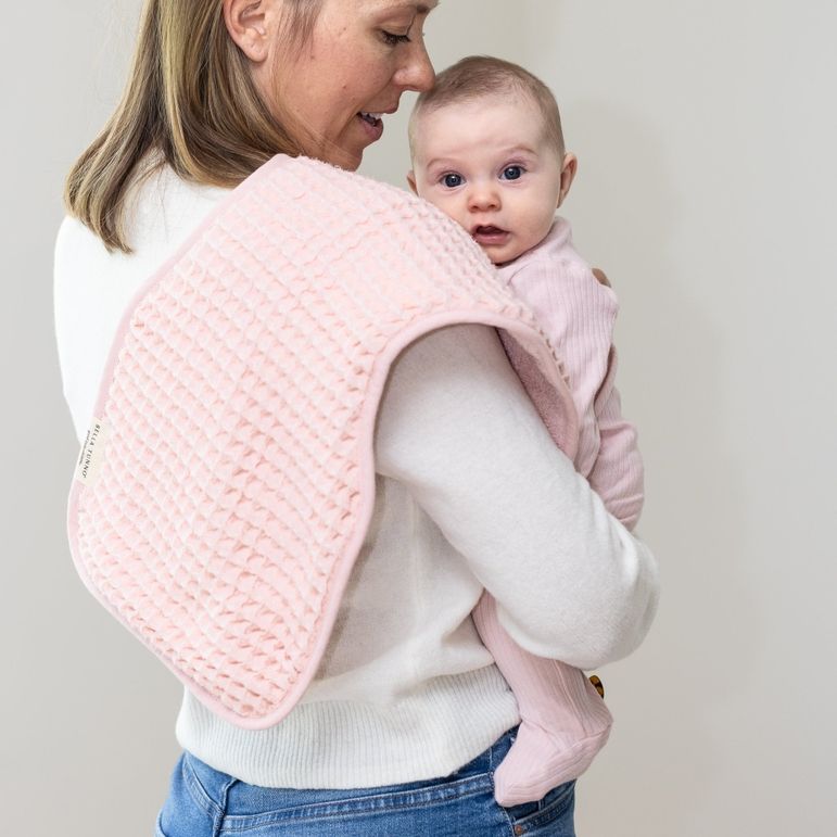Waffle Weave Baby Burp Cloth, Burp Cloth Color: Light Pink