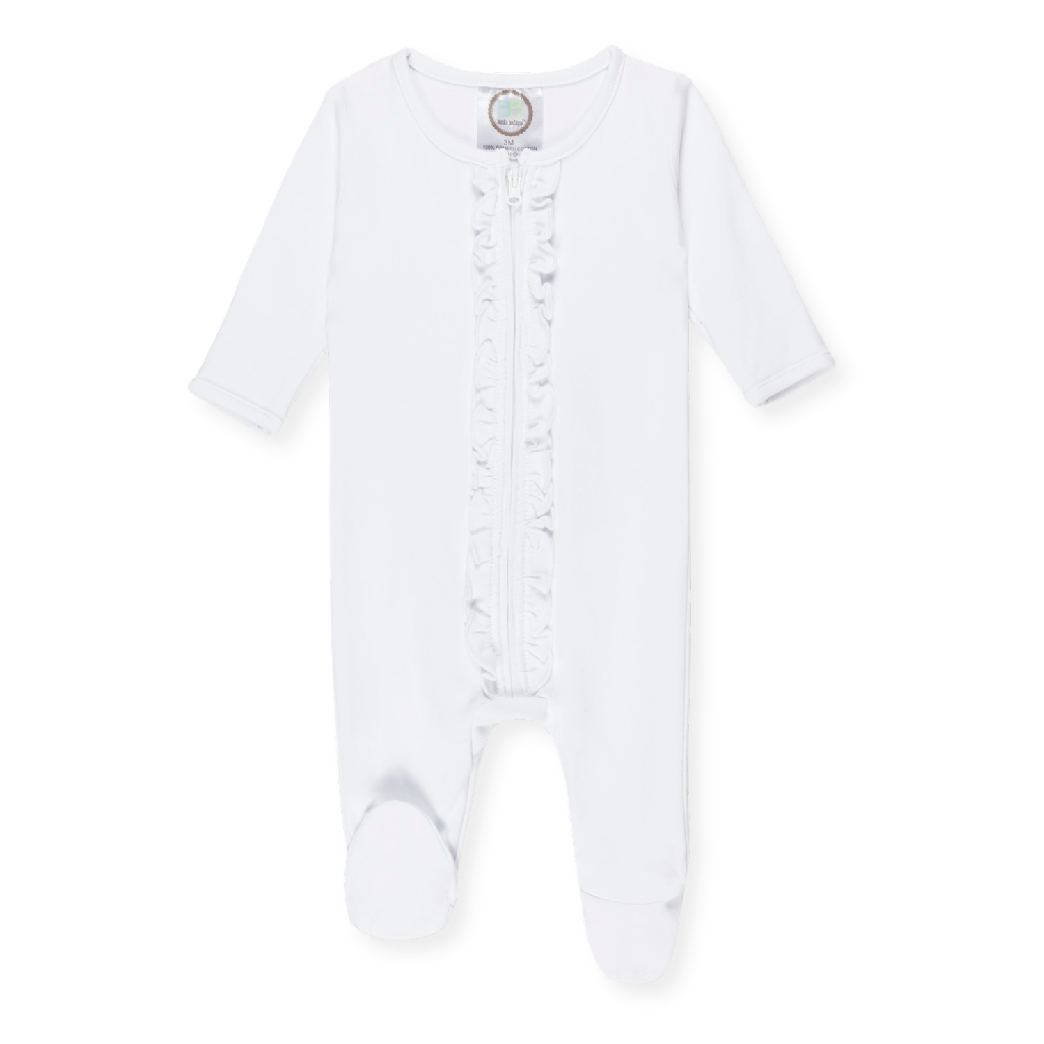 Baby Sleeper with Ruffles, Color/Size: White, Newborn