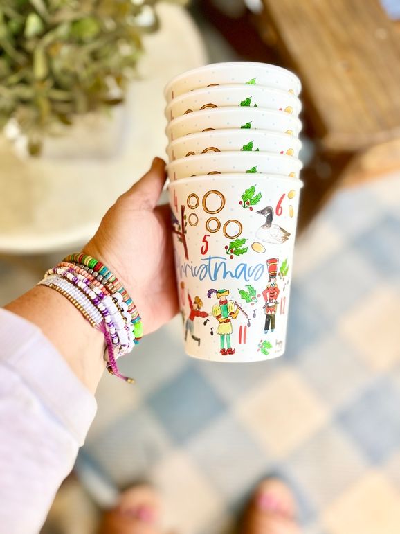Set of 6 Party Cups - 12 Days of Christmas