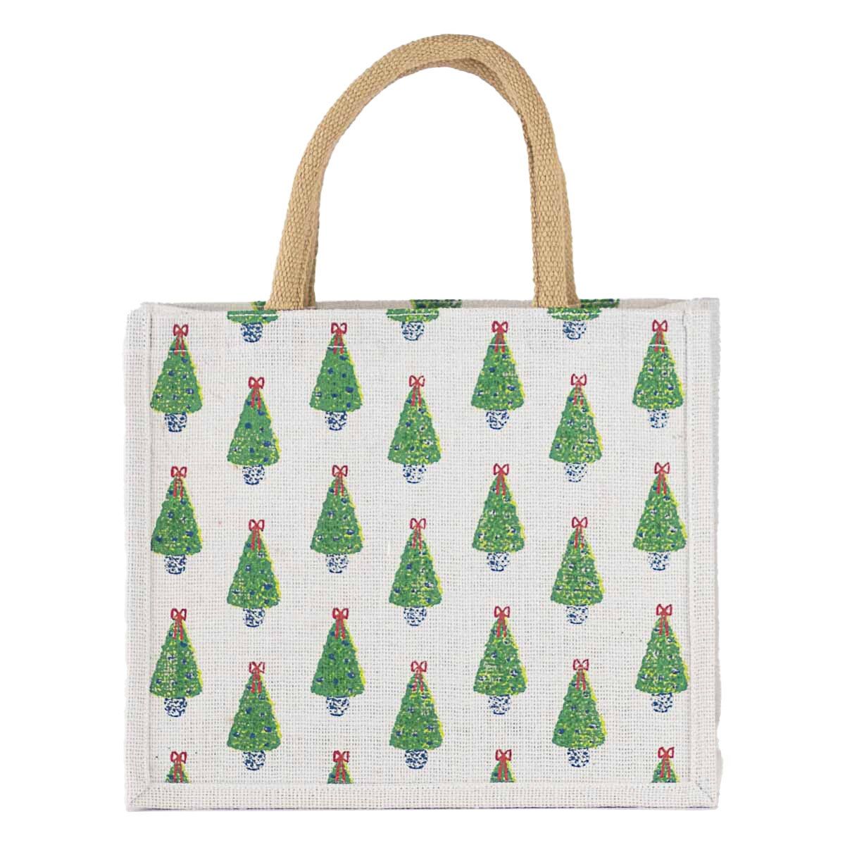 Christmas Tote Bag - Trees with Bows