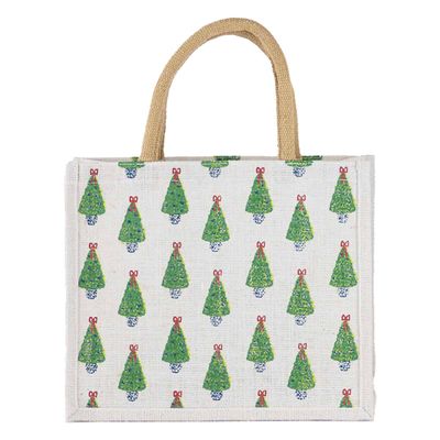 Christmas Tote Bag - Trees with Bows Christmas Tote Bag - Trees with Bows
