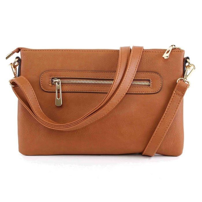 Crossbody with 3 Compartments, Crossbody Color: Camel