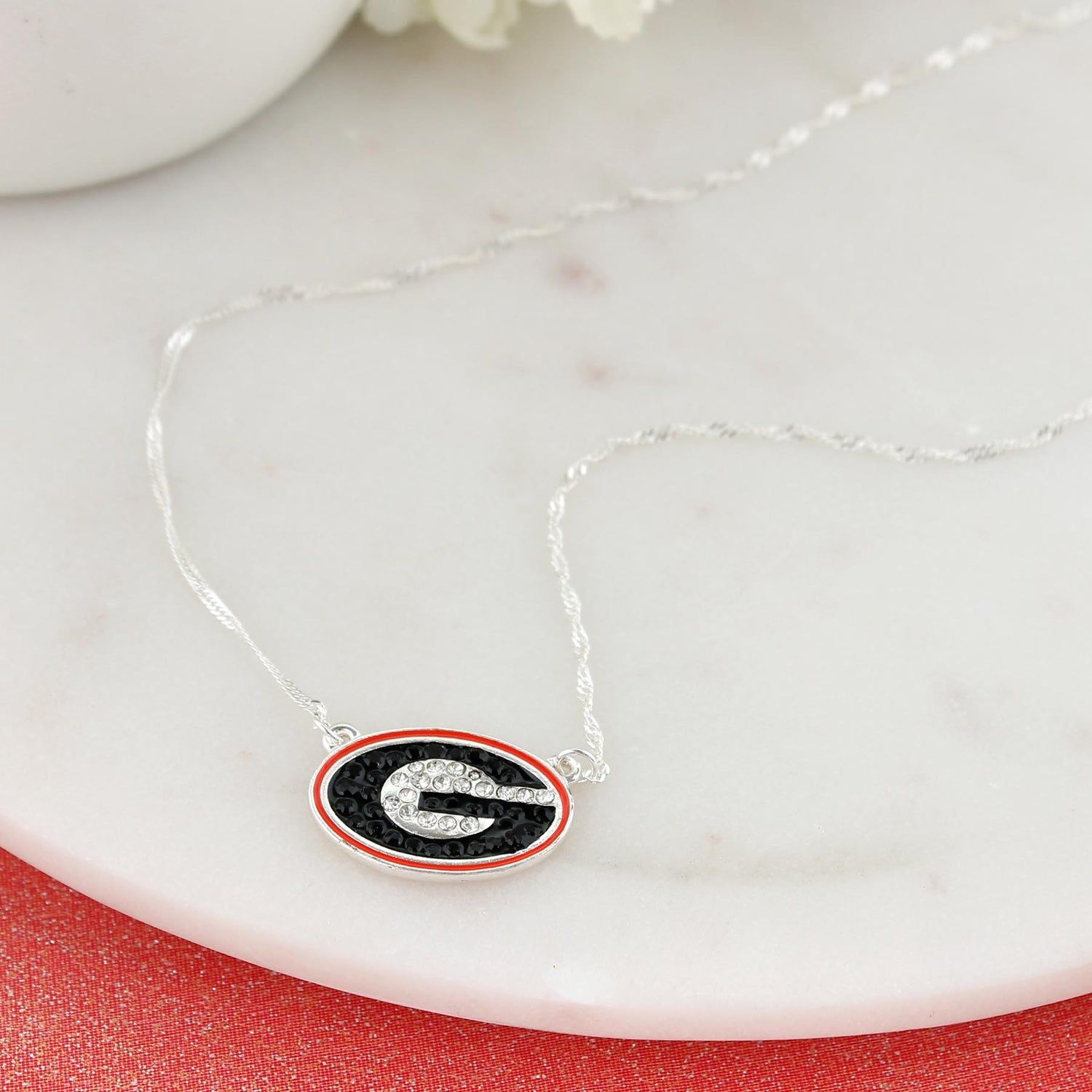 College Crystal Necklace, College Jewelry: Georgia