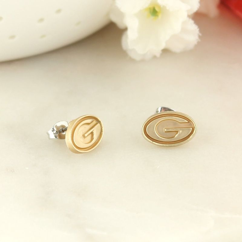 College Gold Stud Earrings