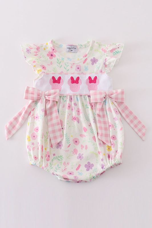 Children's Pink Floral Mickey Mouse Bubble