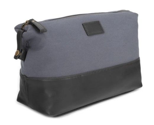 Brouk Toiletry Bag with Leather Patch