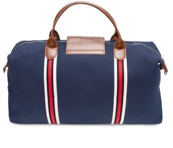 Brouk Weekender Bag with Stripes, Brouk Weekender Bag with Stripes: Navy