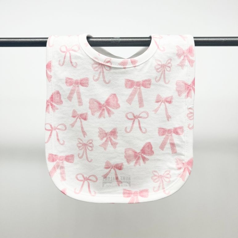 Home Malone Baby Bib, Home Malone Baby Bib: Pink Bows