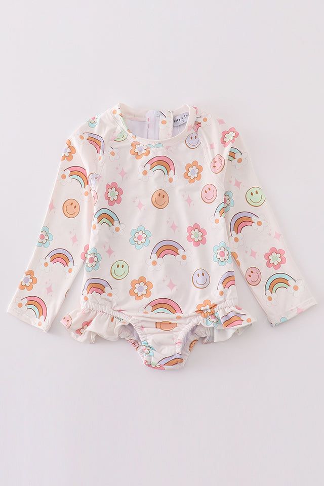 Children's Girls Swimsuit, Children's Girls Swimsuit: Rainbow Smile, Girls Swimsuits Children's: 12 month