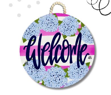 DK Designs Door Hanger- Hydrangea Welcome