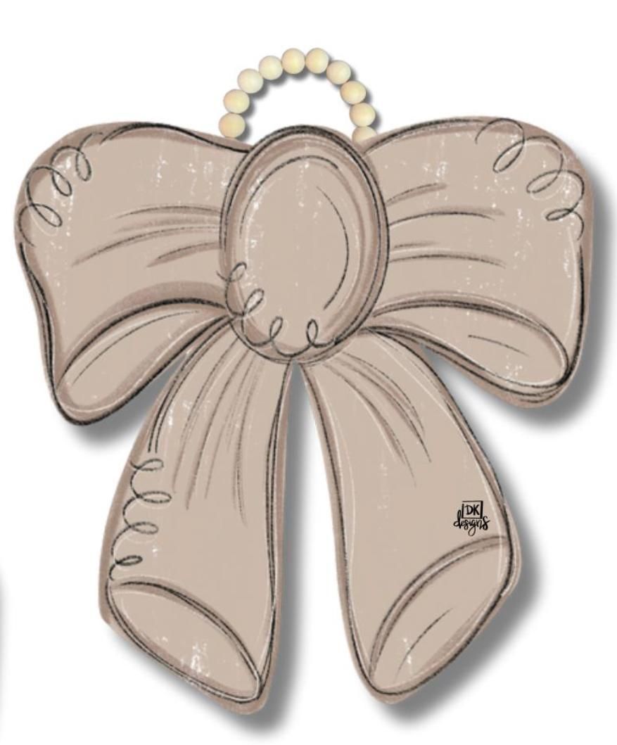 DK Designs Bow Door Hanger, Bow Color: Tan