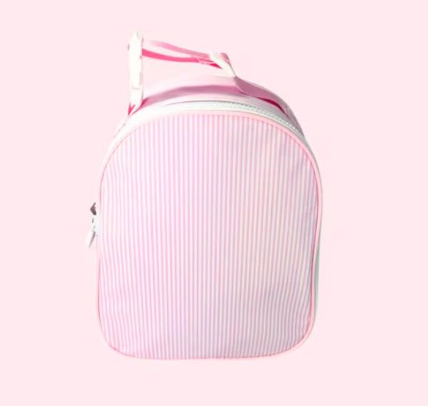 Mint Brand Gumdrop Lunchbox - Glossy, Mint Brand Gumdrop Lunchbox - Glossy: Light Pink Seersucker