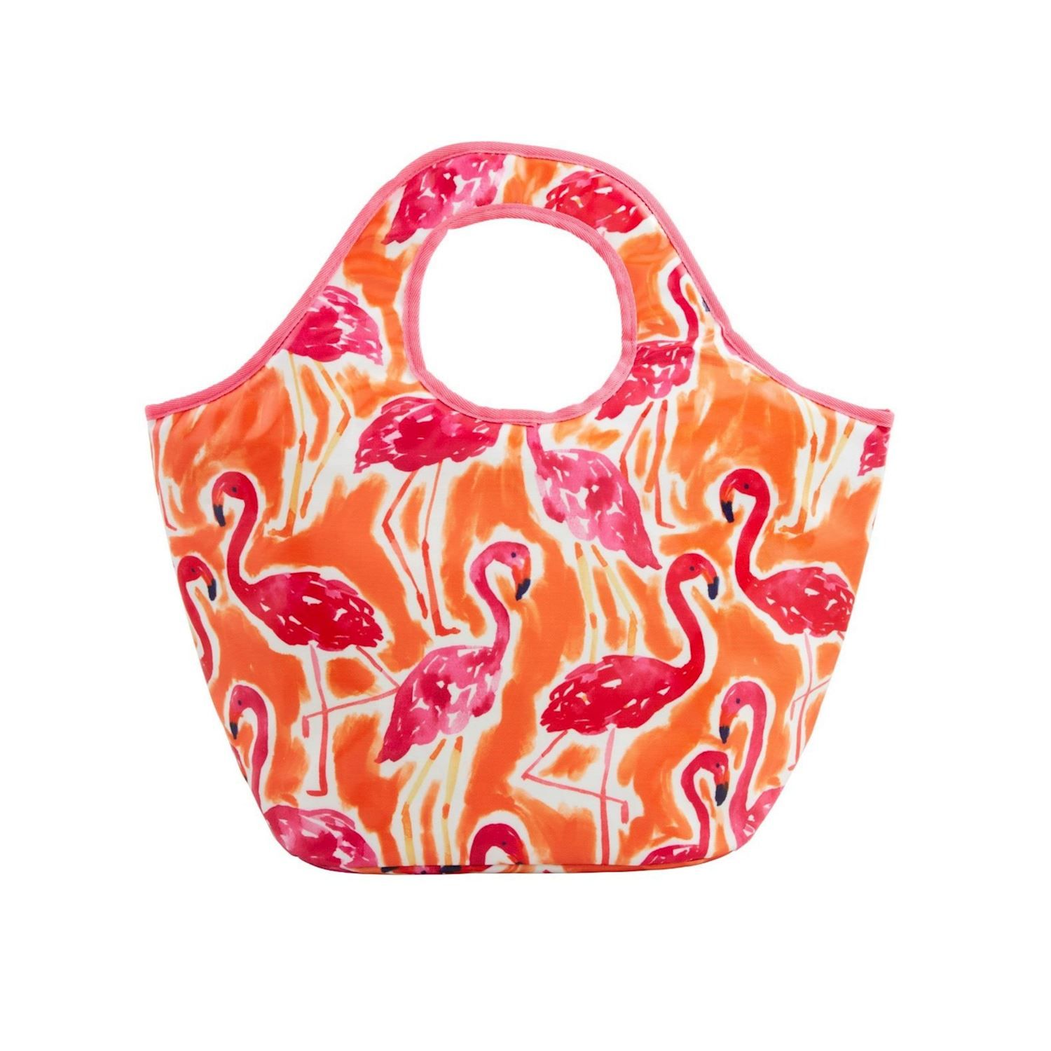 Patterned Cooler Tote, Cooler Tote Pattern: Pink/Orange Flamingo