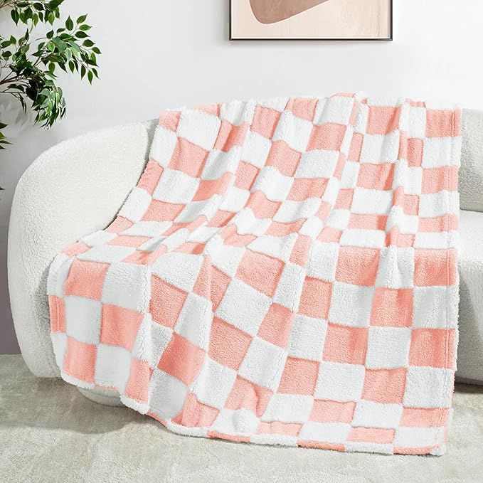 Pink/White Check Blanket