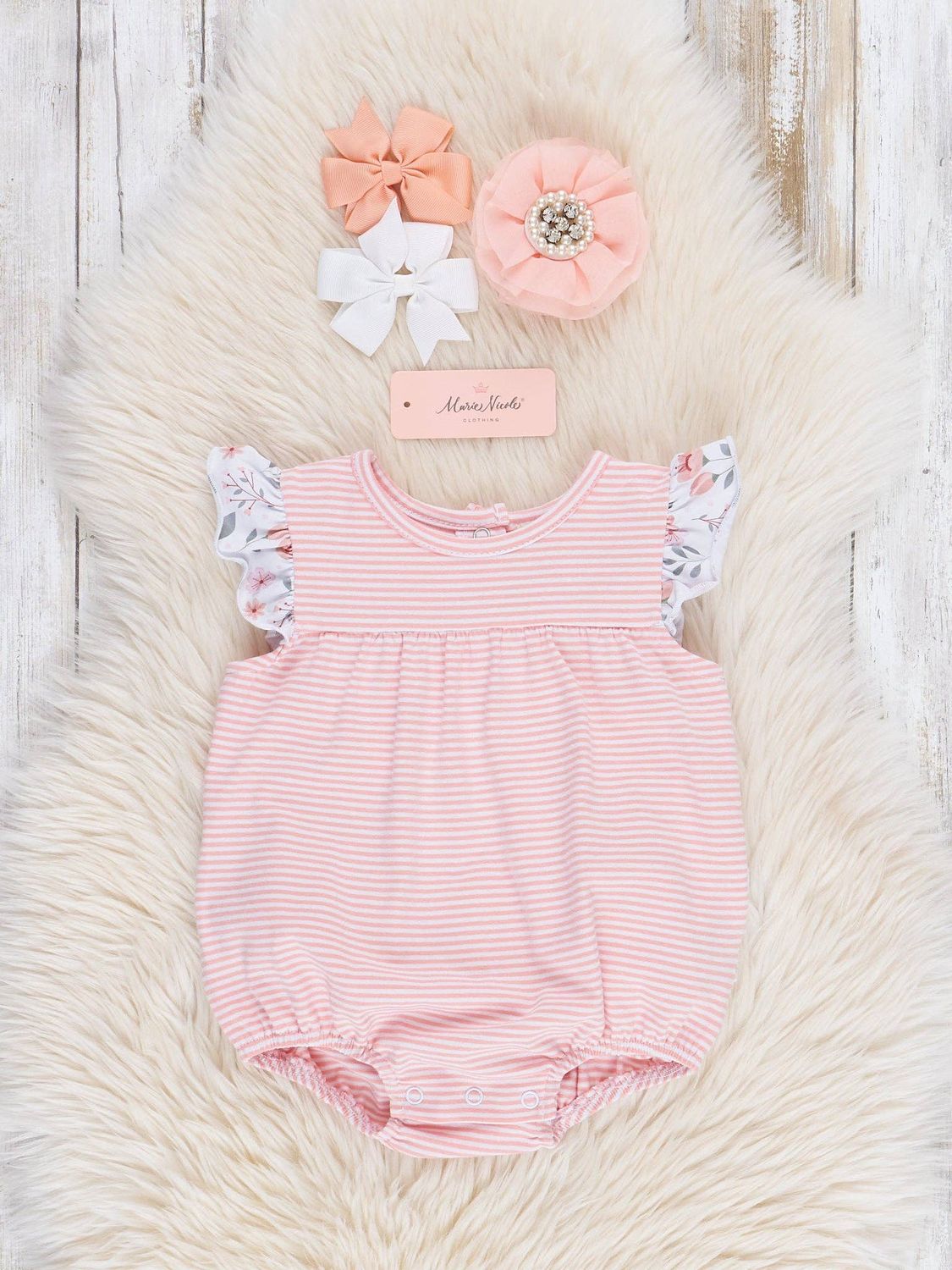Blushing Bouquets Flutter Ruffle Bubble, Size: 12/18MOS