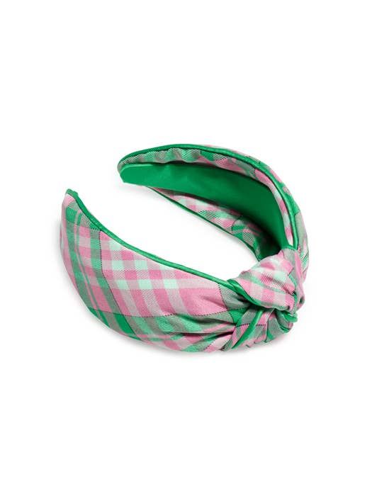 PLAID KNOTTED HEADBAND