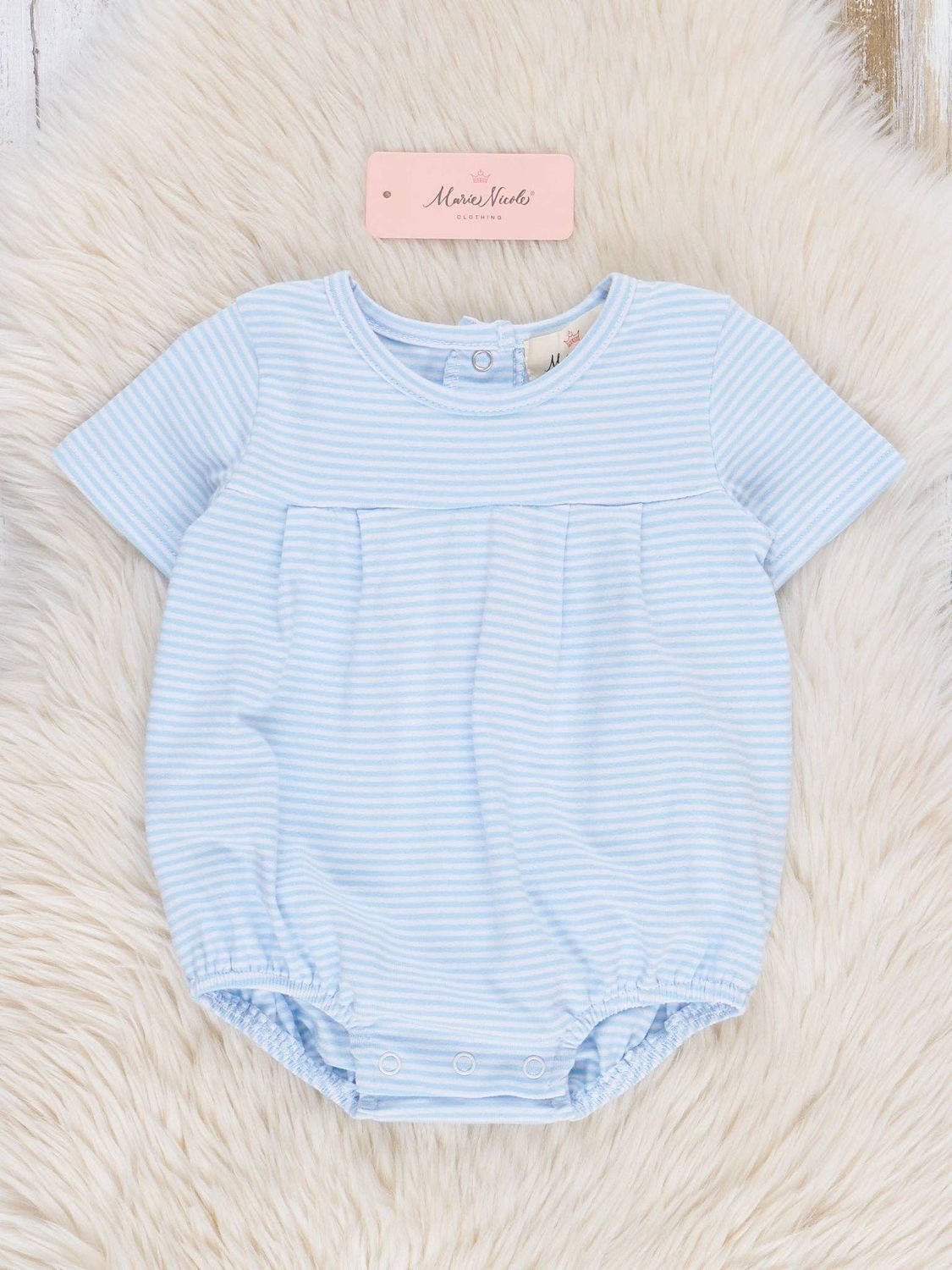 Classic Baby Blue Striped Bubble