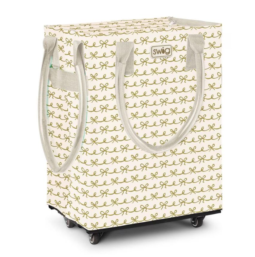 Mega Rolling Tote Bag, Mega Rolling Bag Pattern: Pearl Bows