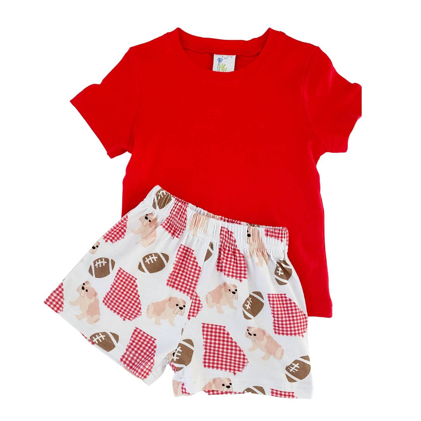 Bulldog Print Tee + Short Set