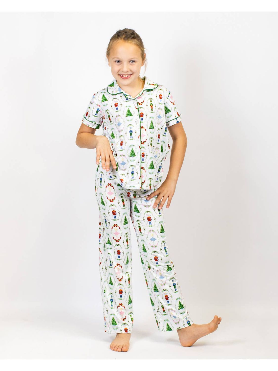 Christmas Girl's Nutcracker Waltz Pajama Set, Nutcracker Waltz Girls Pajamas: Small (6/7)