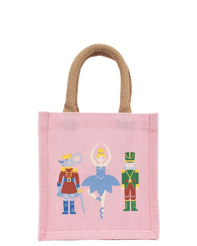 Christmas Tote - Mini Pink with Nutcracker